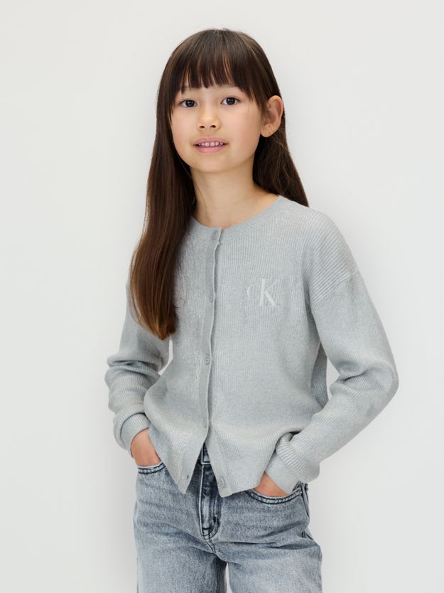 Silver Coated Cardigan Jumper