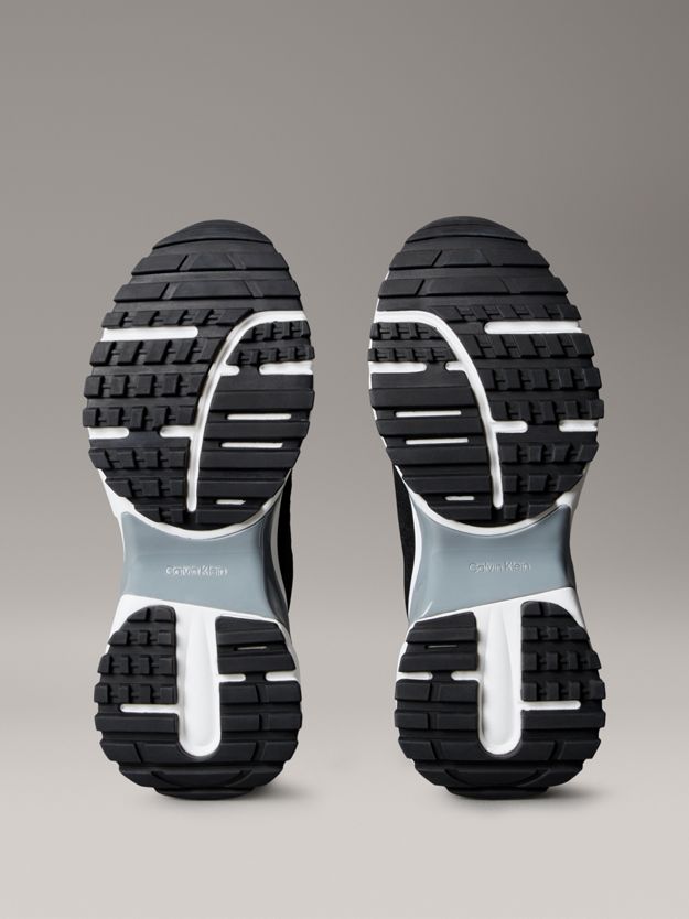 Suede and Emblem Logo Nylon Trainers