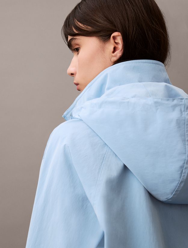Relaxed Soft Nylon Hooded Jacket