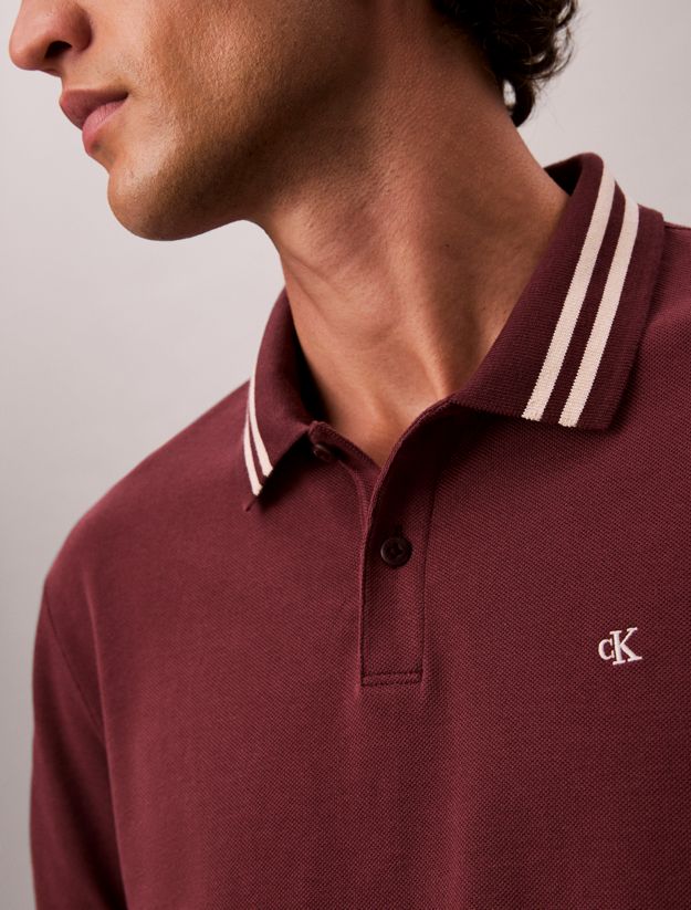 Monogram Logo Pique Tipped Classic Polo Shirt
