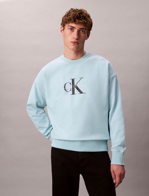 Premium Terry Monogram Logo Relaxed Sweatshirt