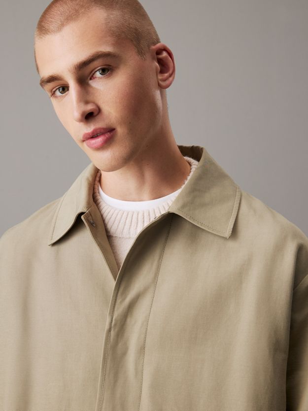 Cotton Nylon Mac Coat