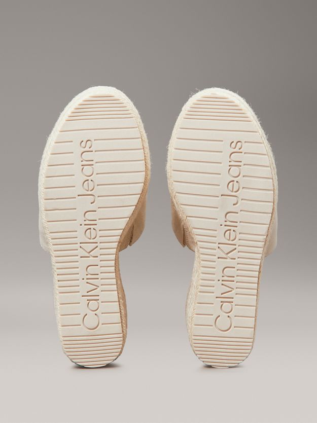 Platform Espadrille Wedge Sliders