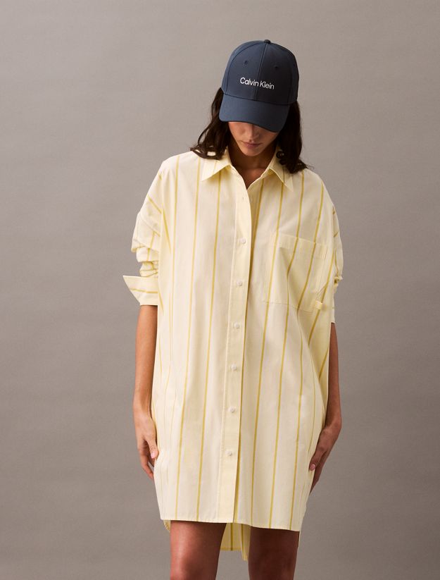 Relaxed Striped Cotton Shirt Dress