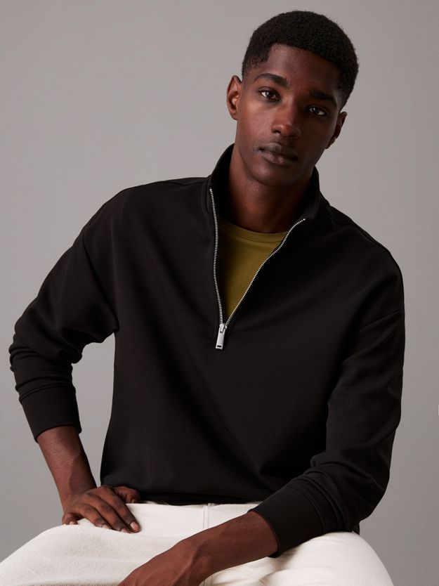 Relaxed Zip Neck Sweatshirt
