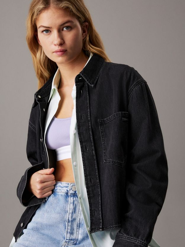 Cropped Denim Dad Shirt