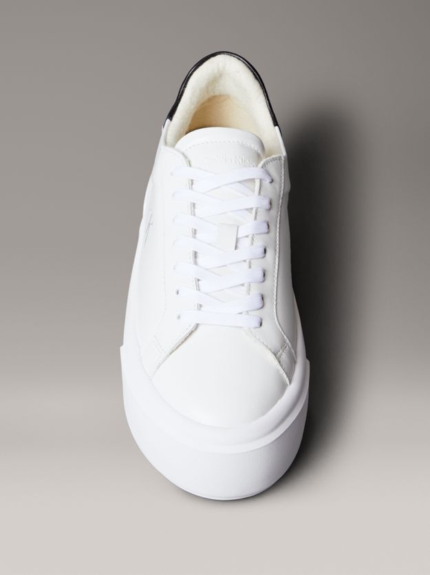 Leather Signature Logo Platform Trainers