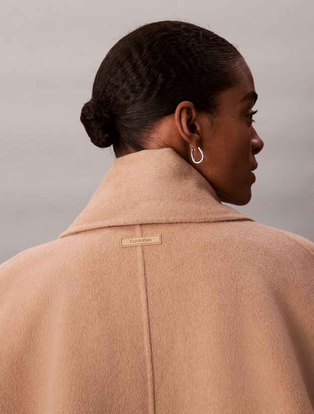 Wool Blend Scarf Coat