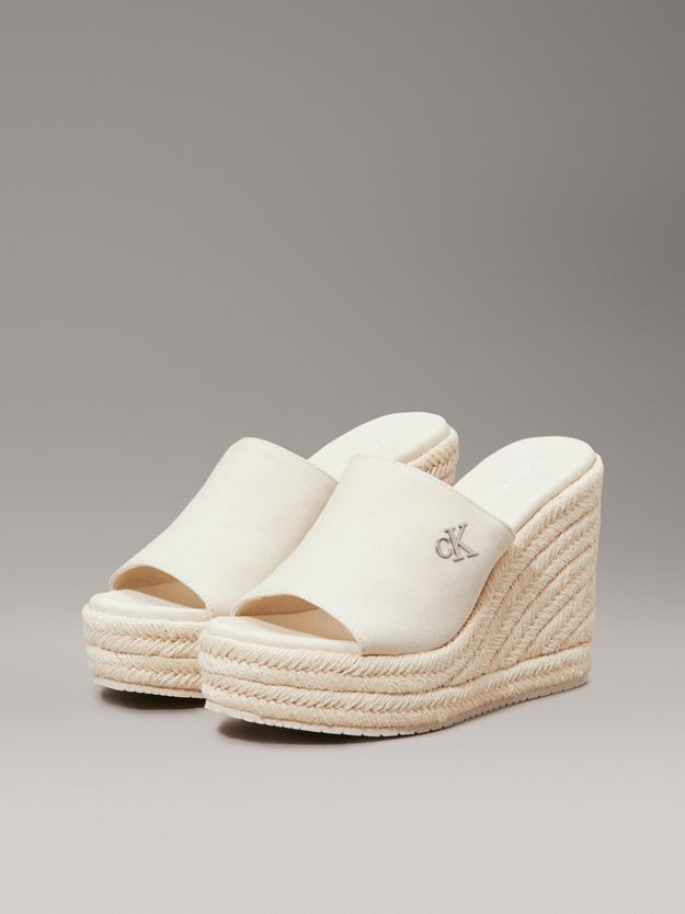 Platform Espadrille Wedge Sliders