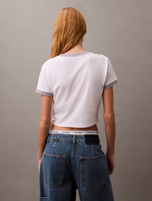 Cropped Logo Ringer T-shirt