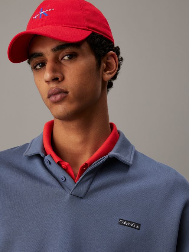 Cotton Terry Polo Sweatshirt