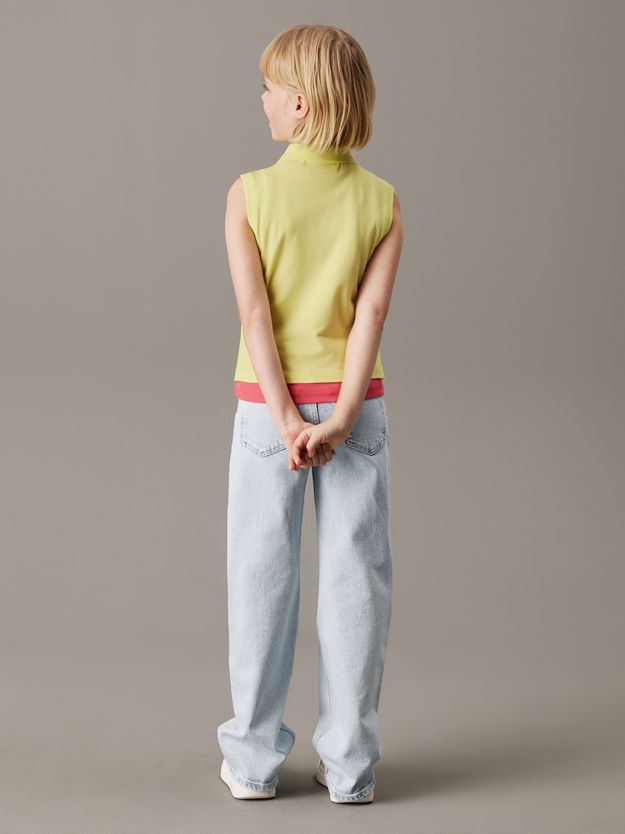 Straight Sleeveless Polo Shirt