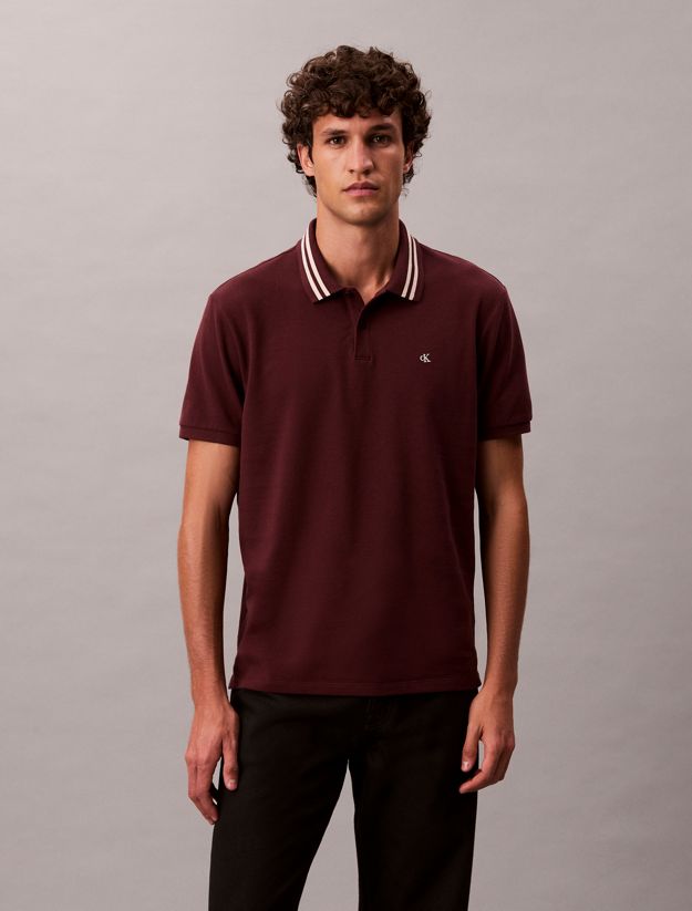 Monogram Logo Pique Tipped Classic Polo Shirt