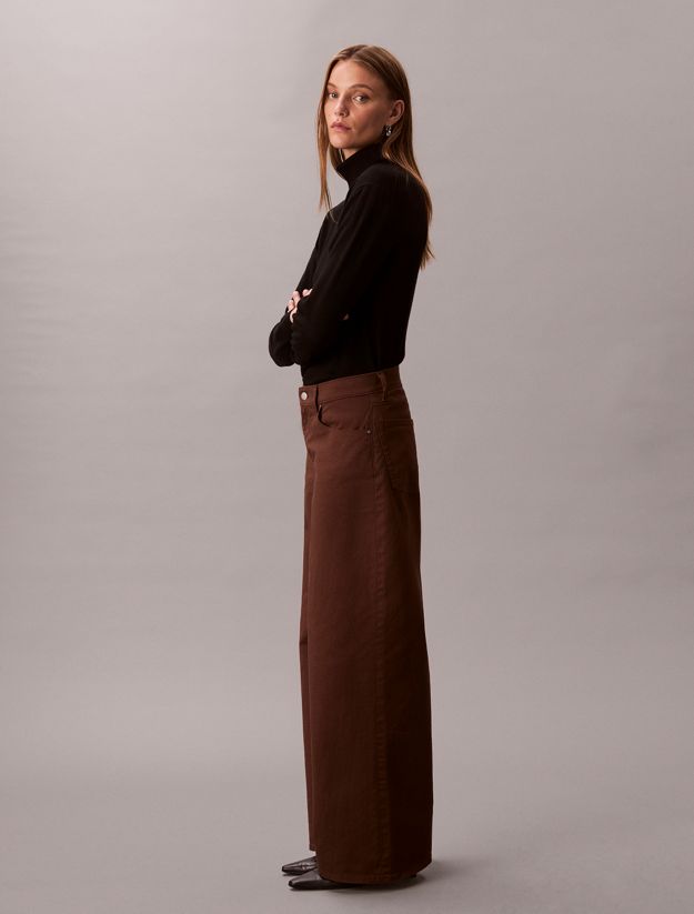 Super Wide Leg Twill Trousers