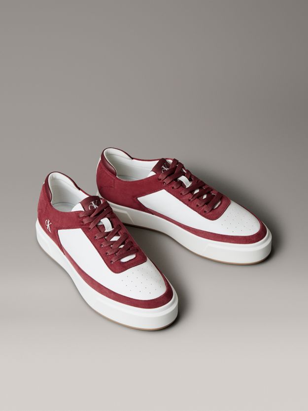 Leather and Suede Signature Trainers