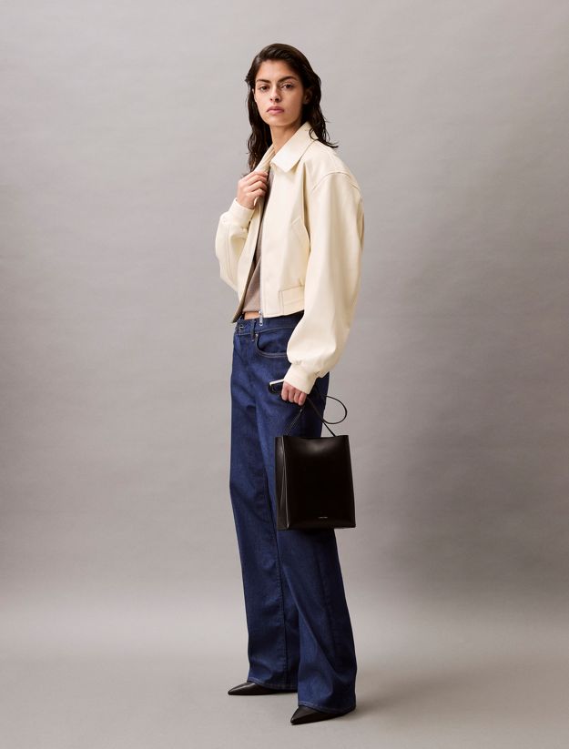 Leather Crossbody Tote Bag