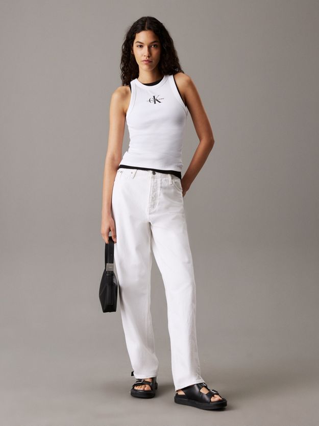 Slim Ribbed Monogram Tank Top