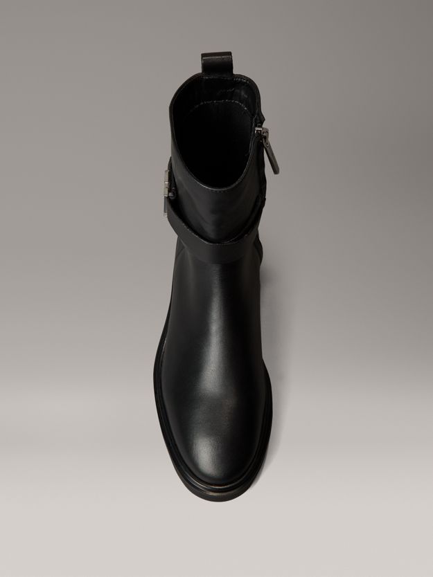 Leather Signature Logo Ankle Boots