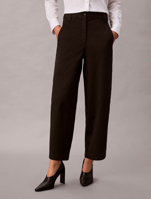 Cotton Stretch Twill Barrel Trousers