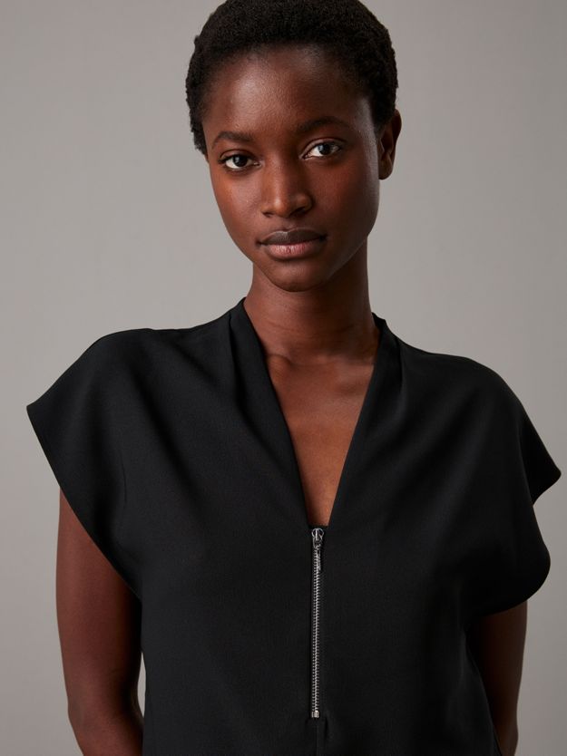 Georgette Zip Blouse