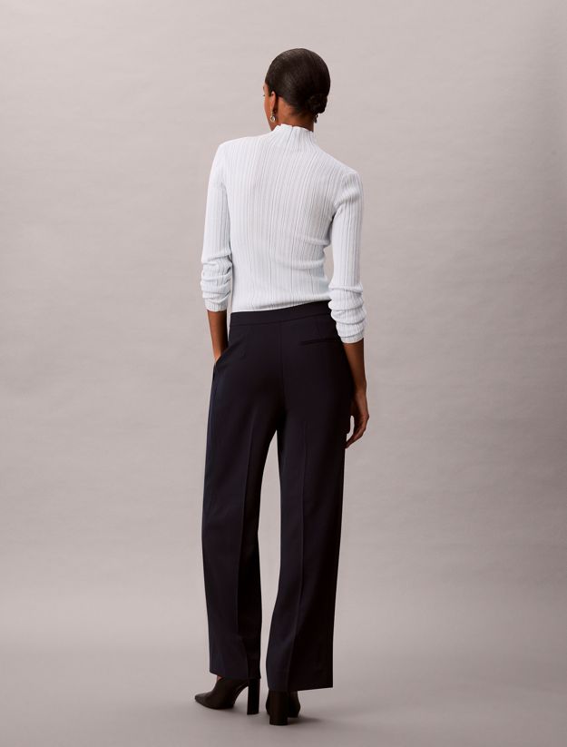 Straight Twill Tailored Trousers