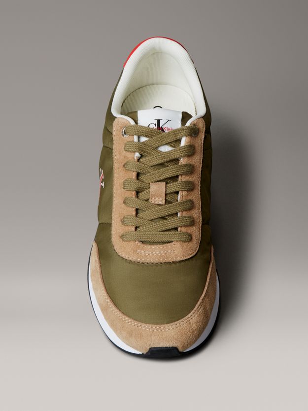 Suede Mix Signature Logo Runner Trainers