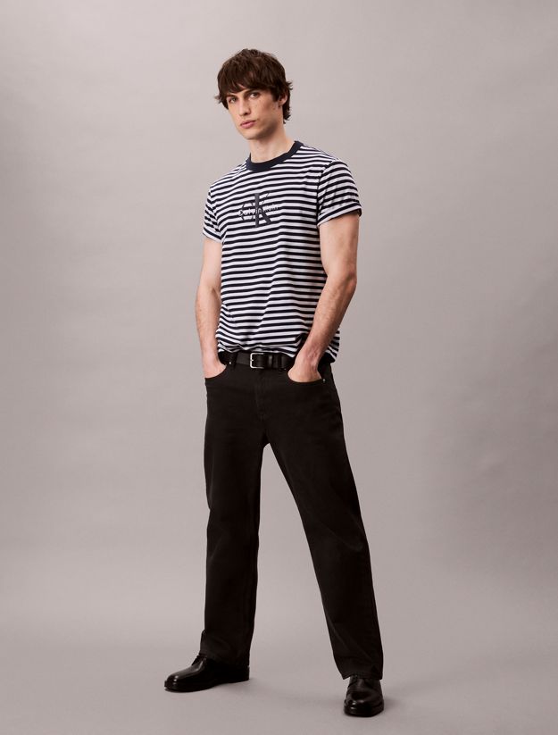 Monogram Logo Stripe Relaxed T-Shirt