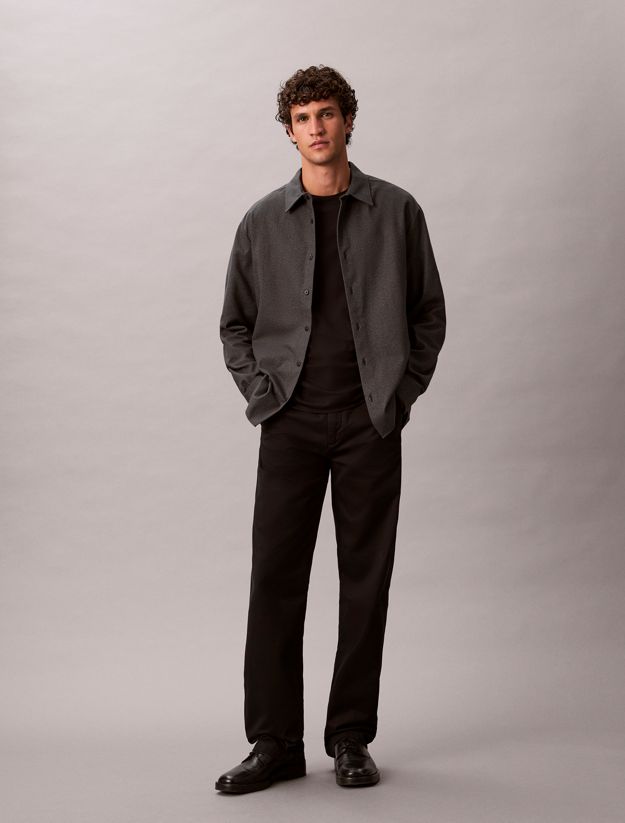 Melange Flannel Relaxed Button-Down Shirt