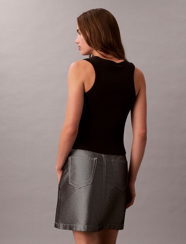 Ribbed Cotton Badge Tank Top