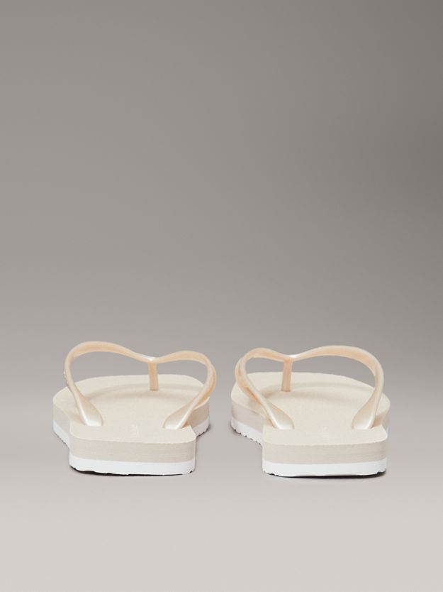 Metallic Square Toe Flip Flops