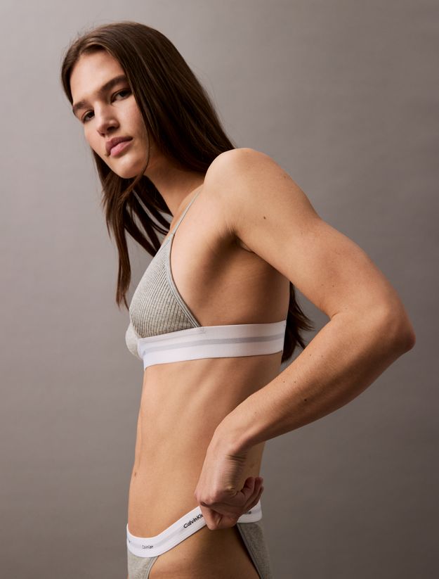 Unlined Triangle Bralette - Cotton Modal Stretch Rib