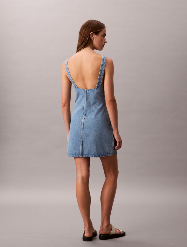 Scoop Neck Denim Mini Dress