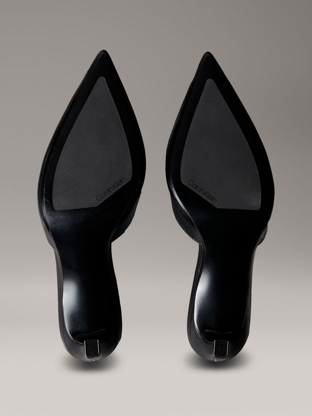 Leather Kitten Slingback Pumps