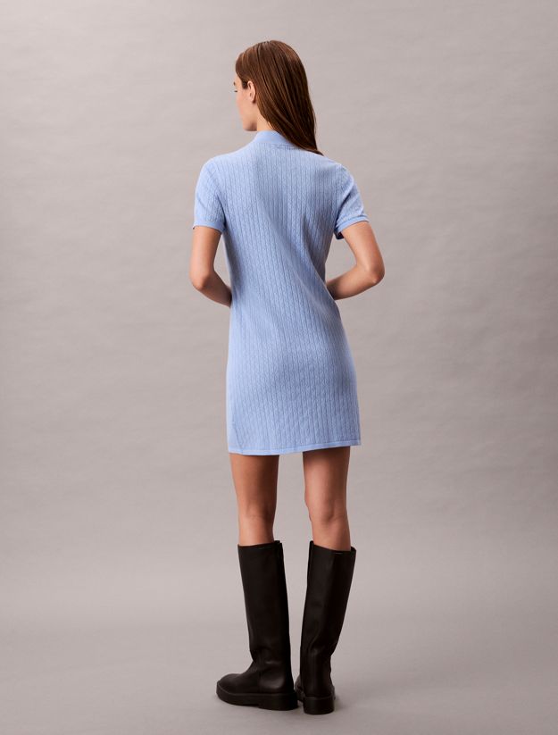 Logo Jacquard Zip Neck Dress