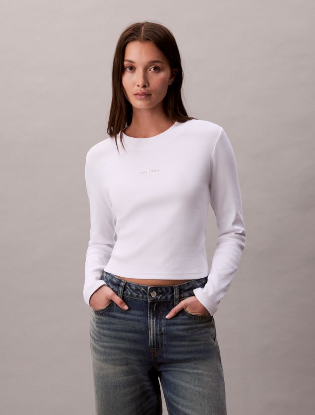 Monogram Logo Long Sleeve Baby Tee