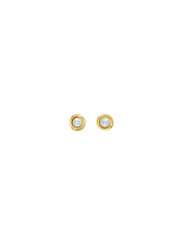 Gold Plated Steel Crystal Stud Earrings