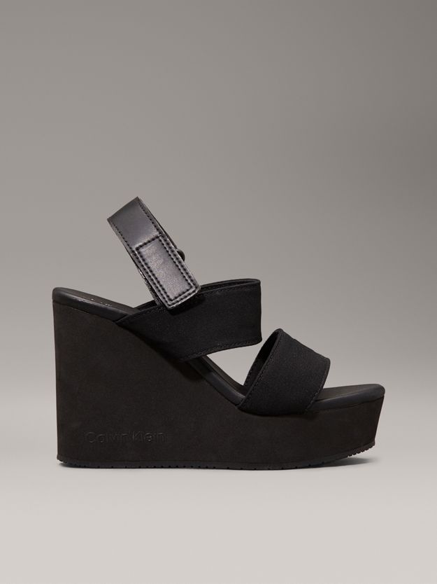 Canvas Platform Wedge Sandals