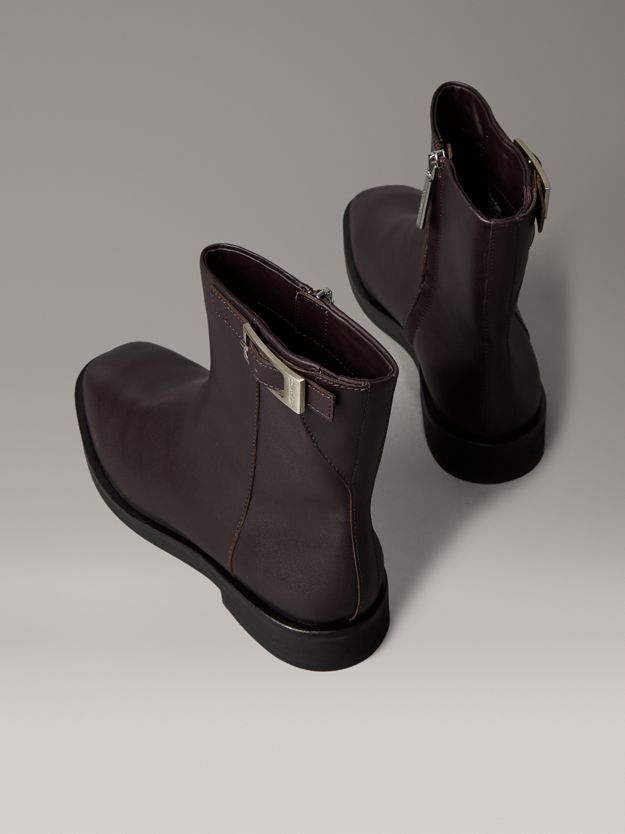Leather Zip Ankle Boots