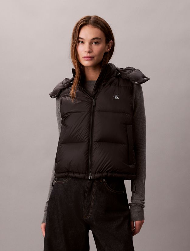 Relaxed Hooded Down Puffer Gilet