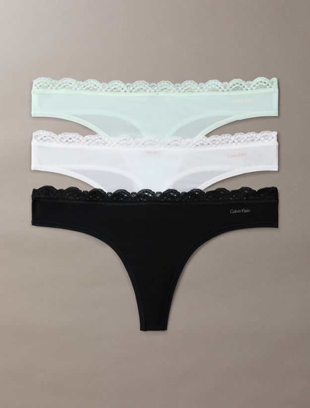 3 Pack Thongs - Micro Stretch with Lace