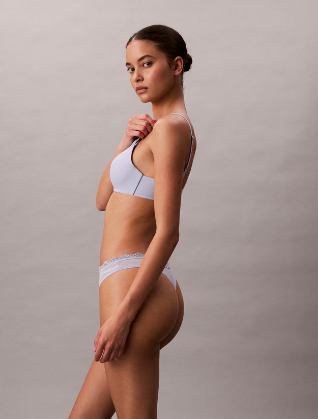 Thong - Microfibre Stretch with Lace