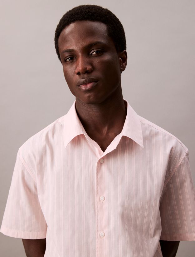 Textured Stripe Short Sleeve Shirt