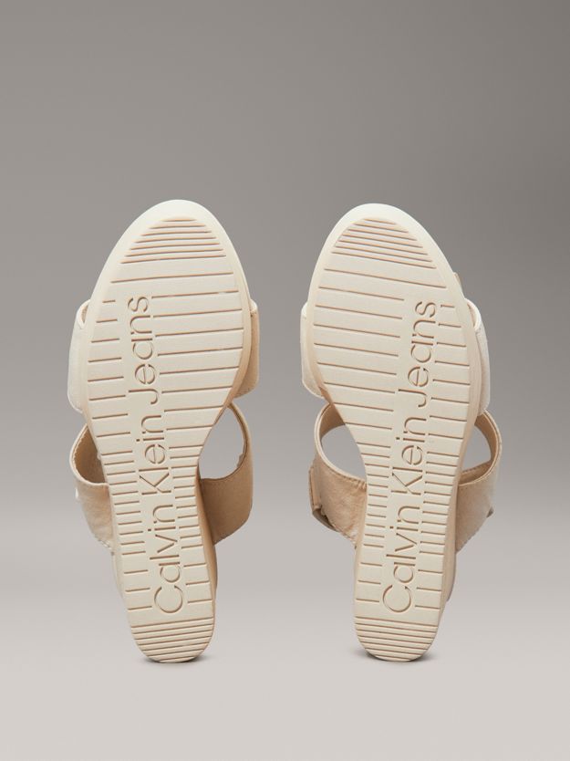 Canvas Platform Wedge Sandals