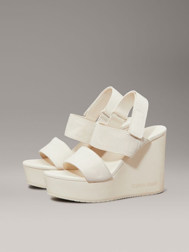 Canvas Platform Wedge Sandals