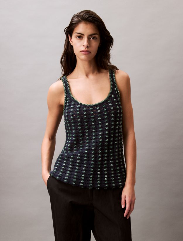 Beaded Cotton Crochet Tank