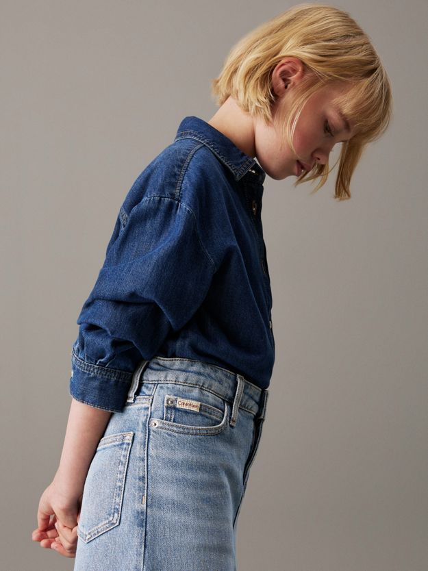 Straight Denim Maxi Skirt