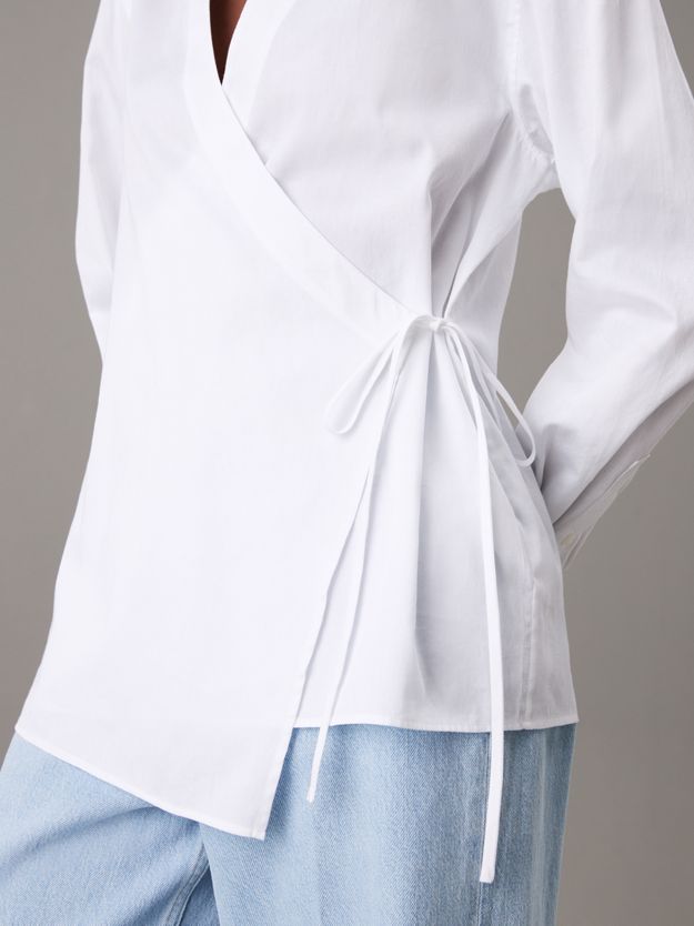 Relaxed Poplin Wrap Shirt