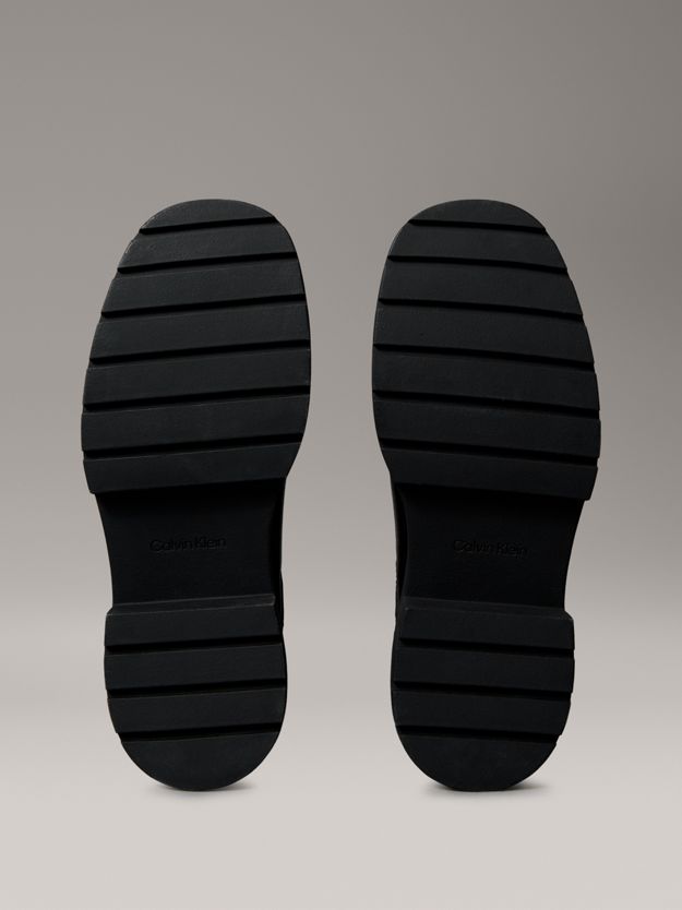 Leather Chunky Square Toe Chelsea Boots