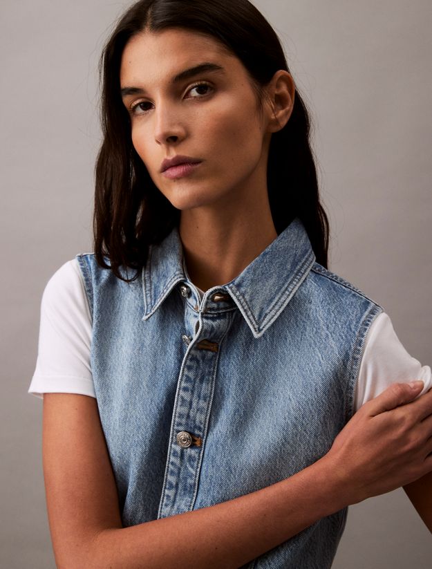 Sleeveless Denim Mini Dress