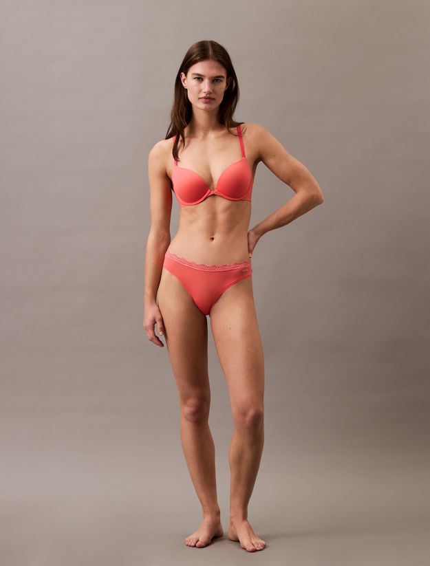 Thong - Microfibre Stretch with Lace